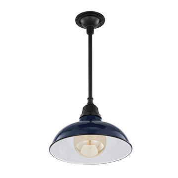 Jasper 12.25" Farmhouse Industrial Indoor/Outdoor Iron LED Pendant